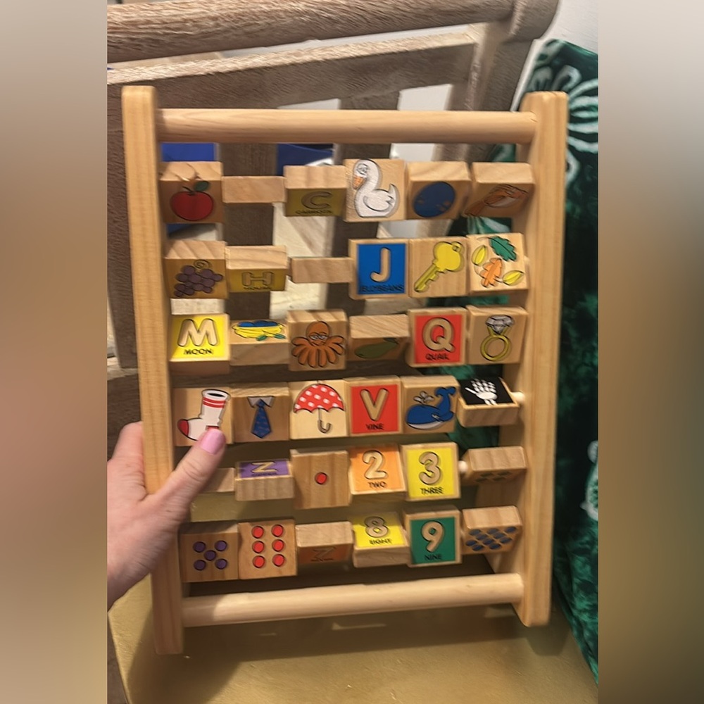 Melissa & Doug Wooden Alphabet and Number Learning Toy